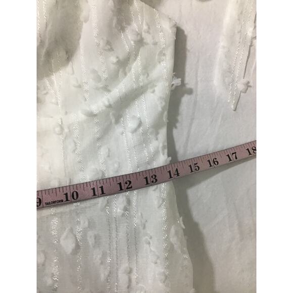 LULU'S SZ M Glamorous Element White Lurex Tie-Strap Bustier Midi Dress NEW B75 - Picture 8 of 9